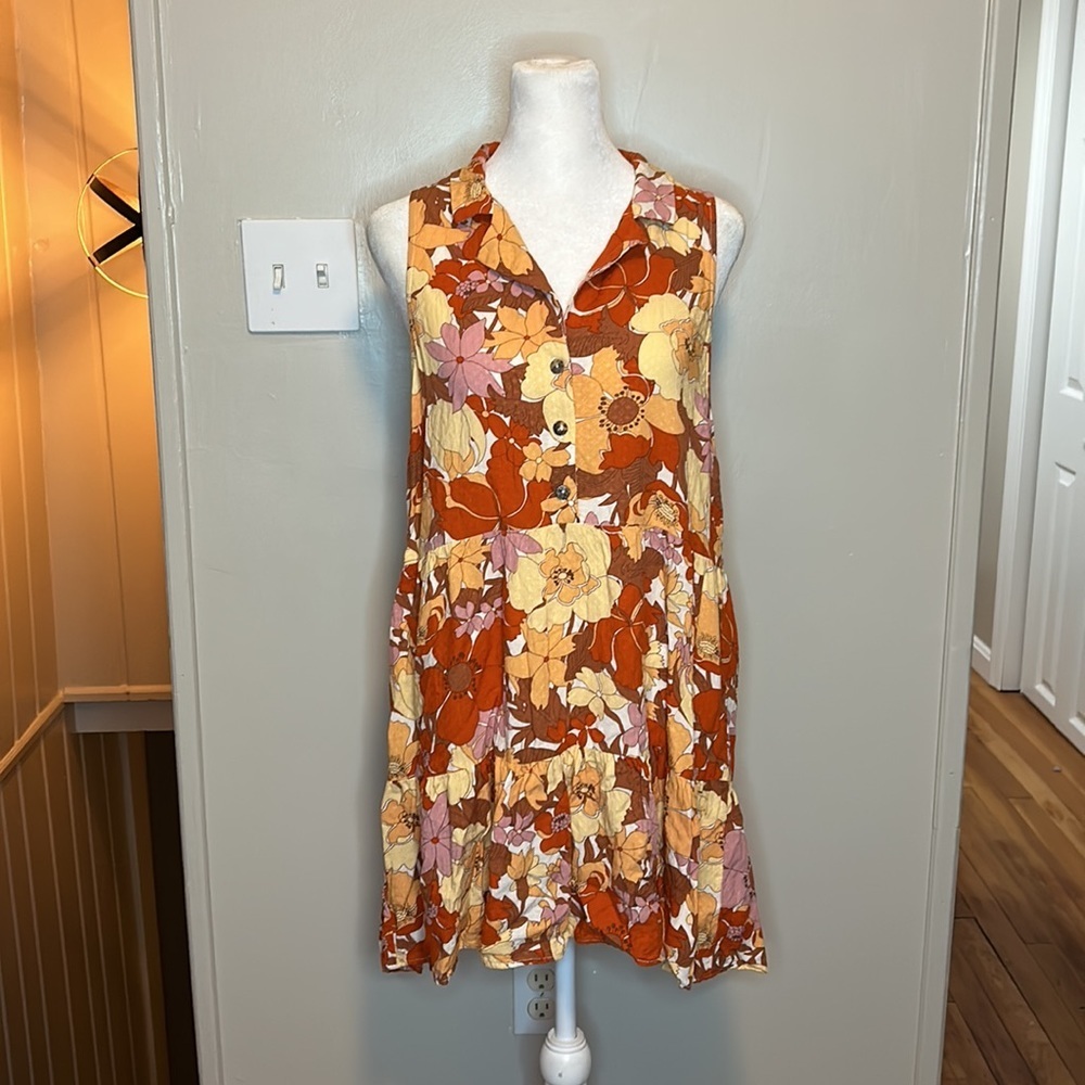 Show Me Your MuMu Groovy Collared Mini Dress in Party Poppy Size Small - Picture 4 of 8